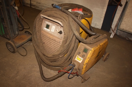 Welding rectifier, ESAB PowerMíg LAW 520W + wire feed unit on wheels + welding cables