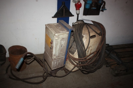 Stick welder, ESAB, 350 amp (eggshell) + safety box + welding cables