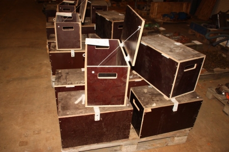 6 x tool boxes, wood, without content