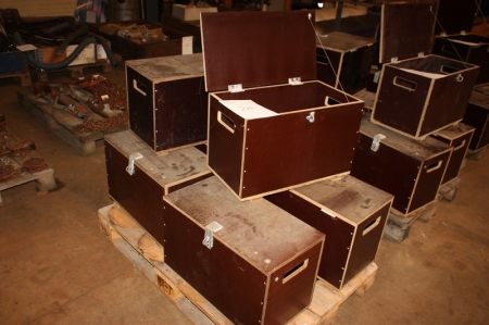 6 x tool boxes, wood, without content