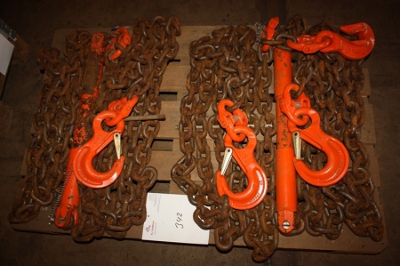 Pallet with 2 chains with chain tensioner