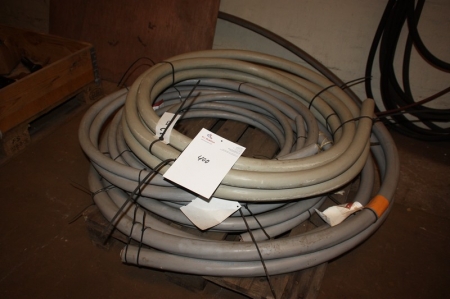 Pallet with heavy power cables of different diameters