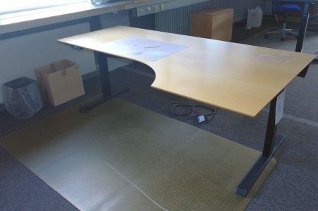 Electrical / height adjustable desk + shelf + wardrobe + running surface