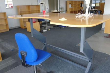 Increase / decrease office desk + chair + 3 x Racking
