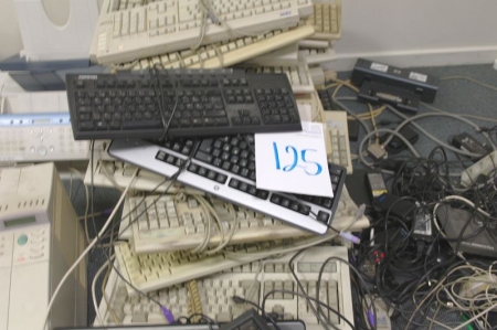 Large lot keyboard + mouse + various cables