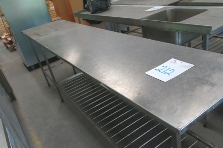 Stainless steel table 2.70 x 60 cm