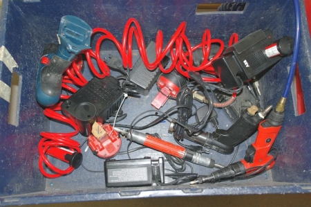 Box with various air tools