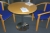 Cafe Table, Nanna Ditzel + 2 chairs with fabric, Magnus Olesen