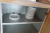 Content in cupboards, various glass + kitchenware + trays + saucers, etc.