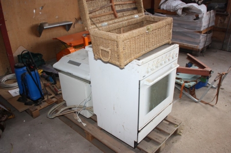 Pallet with electric cooker, Zanussi, with ceramic hob + hood + tabletop dishwasher, Bosch