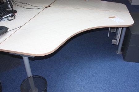 Skrivebord, indstillelige + stol + skuffesektion