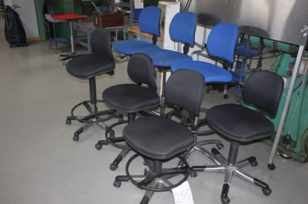 Various office chairs + trolleys
