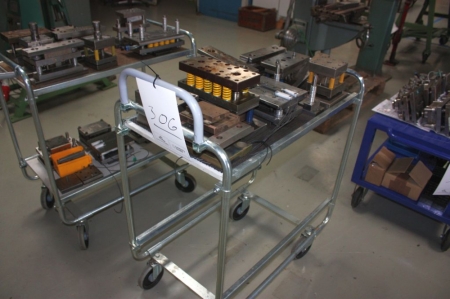 Workshop trolley with various punching tools
