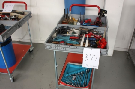 Workshop trolley with various tools
