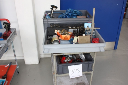 Workshop trolley with various tools
