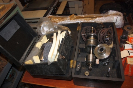 Miscellaneous machine parts, measuring tools on board