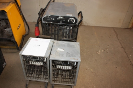 2 x heat blower units, Jo-El, 2 kW + heat blower units, Jo-El, 9 kW