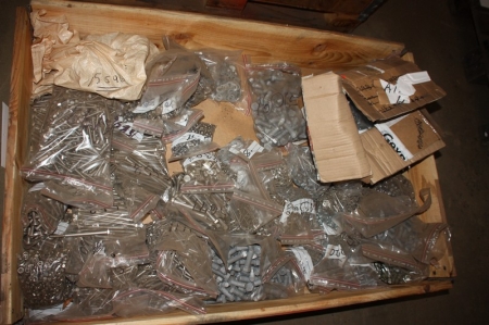 Pallet of various bolts, nuts, washers