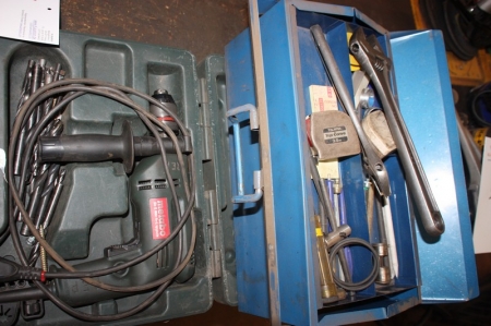 Værktøjskasse med indhold + elboremaskine, Makita