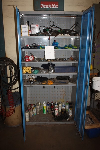 Tool cabinet, metal (without key) + content, including Consumables