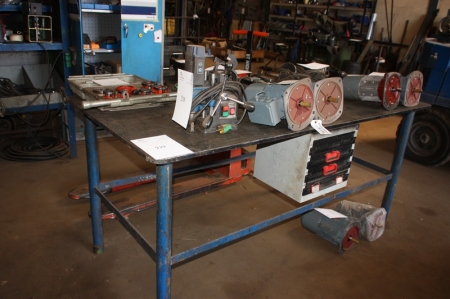 Welding table, approx. 2000 x 1000 x 20 mm, without content + drawer containing