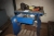 Work Bench, c. 1000 x 800 mm, with drawer + cabinet + power angle grinder, 125 mm, Fein + fresh air equipment
