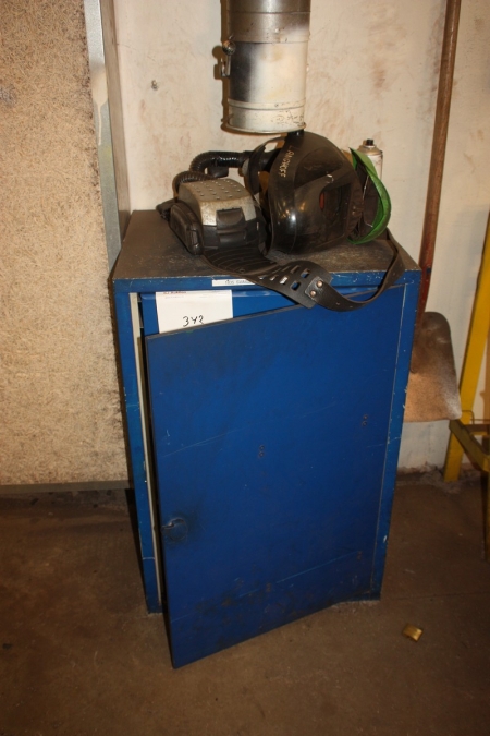 Tool cabinet with content including fresh air equipment