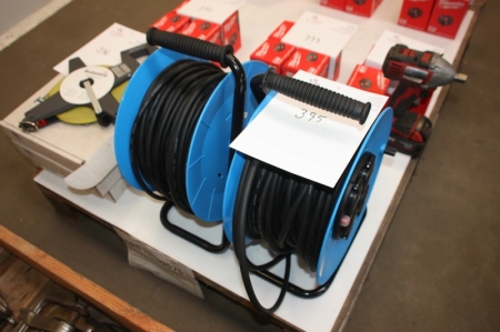 2 x power cable reels, rubber cable, 35 m, 1,5m2, HJR 36D
