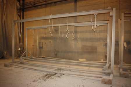 3 x workpiece mounting carriages, about 6x3 meter