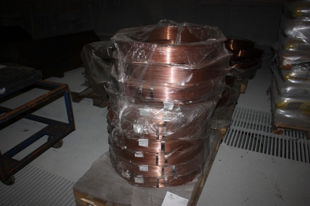 Pallet with welding wire, ESAB, 7 x 100 kg, OK AristoRod 12.22, ø2,5 mm + 2 x broached + 2 pallets of various welding wire