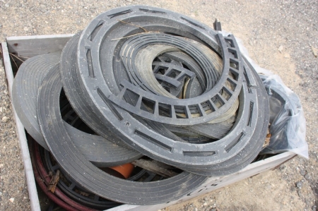 Pallet with well collars, rubber