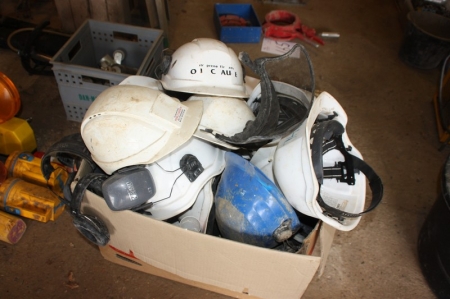 Box with work helmets