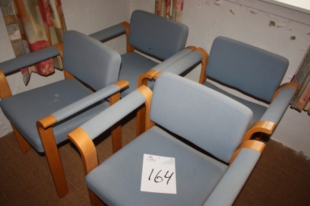 4 stole, gråt bolster, Magnus Olesen Møbelfabrik, sælges af privat, kun moms på salær