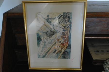 Litografi, Salvador Dali . Mål 30 x 37 cm, sælges af privat, kun moms af salær