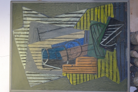 Oliemaleri, ”Kubisme” mål. 125 x 98 cm, sælges af privat, kun moms på salær