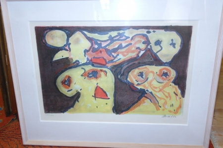 Litografi, Mogens Balle mål 48 x 62 cm, sælges af privat, kun moms på salær