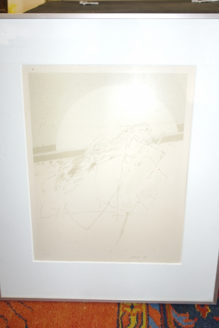 Litografi mål. 40 x 47 cm, sælges af privat, kun moms på salær