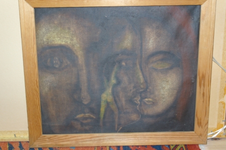 Oil painting by Gunleif "heads" Icelandic painter. Dimensions: 60 x 50 cm