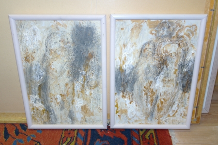 2 pcs oil paintings by Per Hillo. Dimensions: 26 x 56 cm