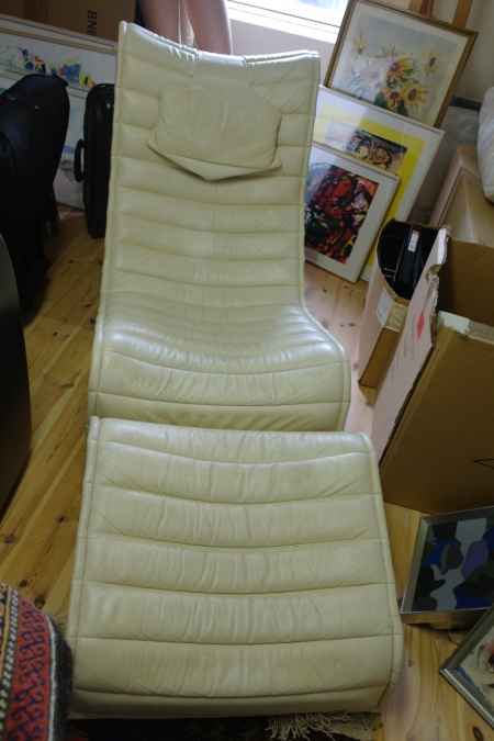 Swedish Design chair with white leather