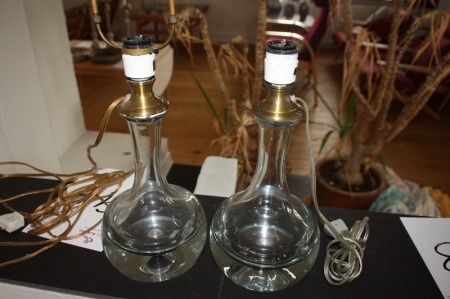 2 x bordlamper med glasfod, sælges af privat, kun moms på salær
