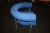Upholstered chair with blue ticking, Erik Jorgensen, Pipeline (some labeled 55632). Good condition. File photo