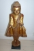Buddha figure in wood. H: 70 cm W: 32 cm