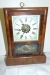 Wall clock in mahogany 30 x 22 cm and barometer