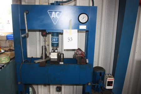 Hydraulic tool press, AC, 25 ton, type P25EH-R, year 2002