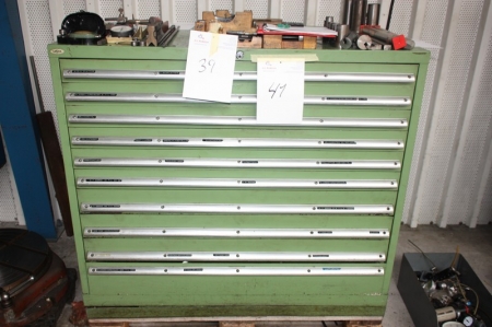 Tool Drawer Box, Lista, width approx. 1200 mm, height approx. 1150, containing hard metal tipped drill bits