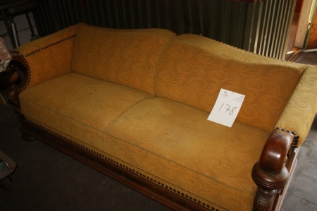 Antique upholstered sofa, width approx. 1.95 m