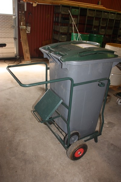 Cart with plastic dustbin, 240/115