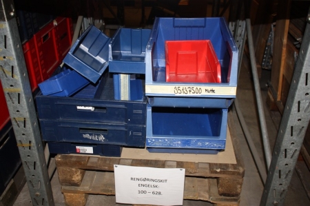 Miscellaneous plastic boxes as depicted