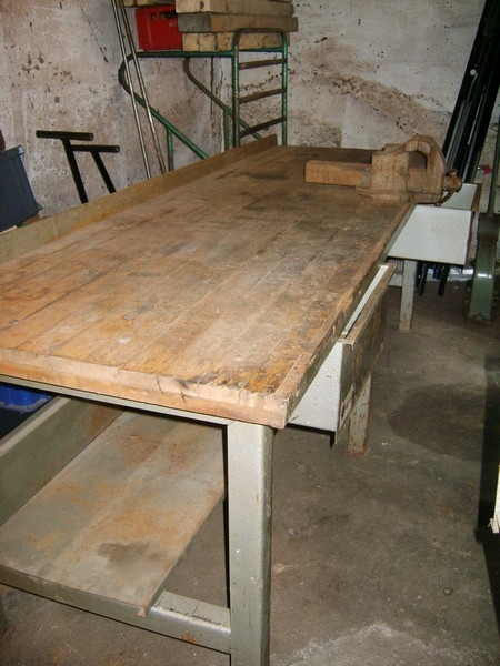 HE-VA Work Bench with shelf, 2 drawers and vice, approx. 2500x790 mm